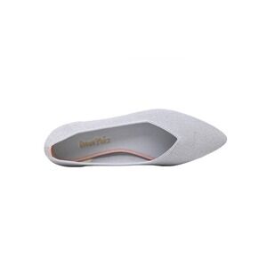 DREAM PAIRS Women Ballet Pointed Toe Knit Flats Machine washable Silver Gray 8.5